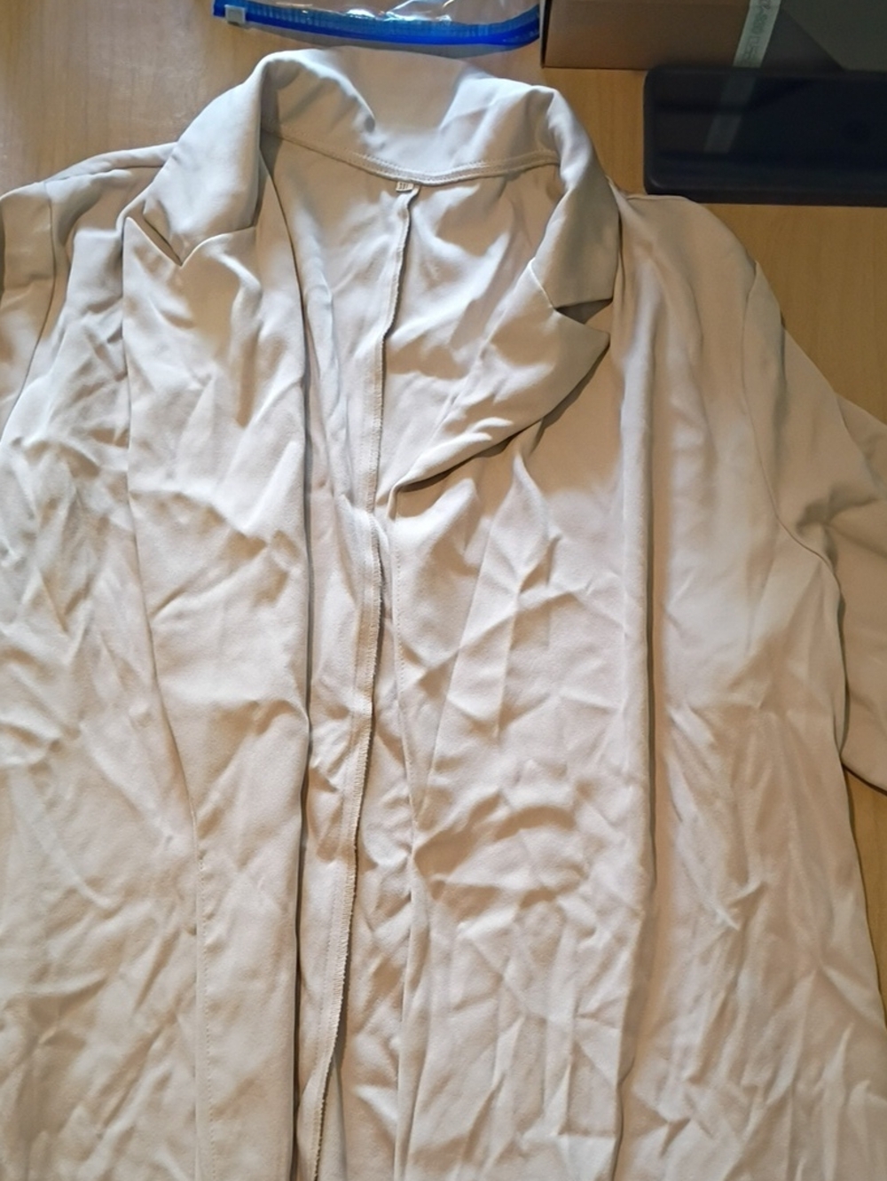 Light Beige Women's Open Front Jacket